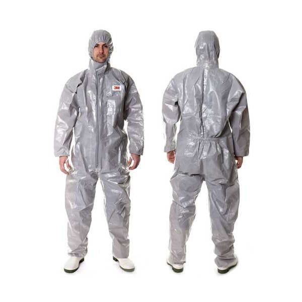 3M Disposable Coveralls, Hooded, 4XL, Non-Porous Film Laminate, Zipper, Elastic Cuff, Elastic Ankle - 4570-4XL