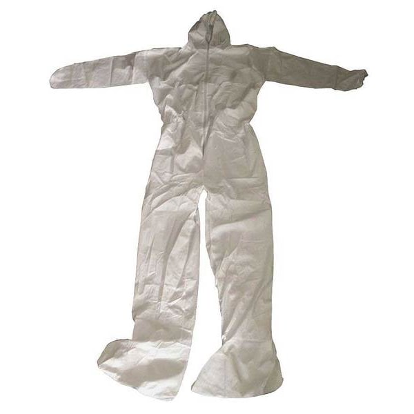 Condor Disposable Coveralls, Hooded, 2XL, Microporous Film Laminate, Zipper, Elastic Cuff, Serged Seam - 30C582