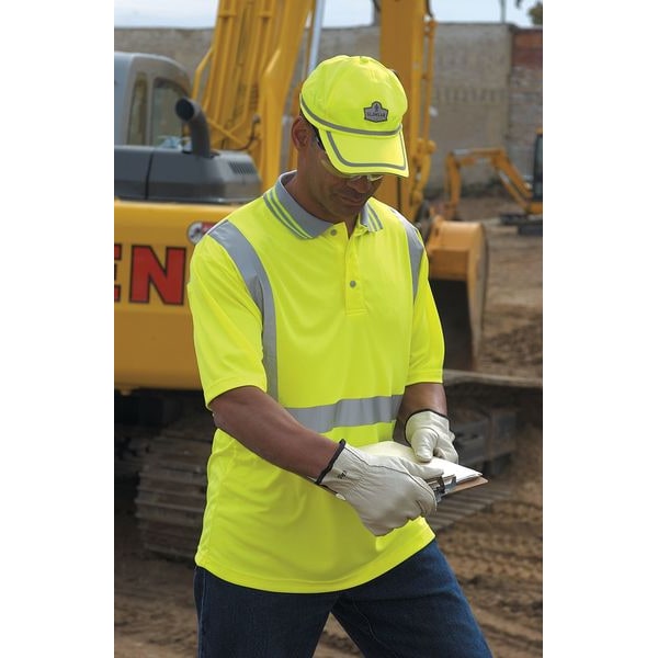 Ergodyne XL Polyester Polo Shirt, Lime - 21645