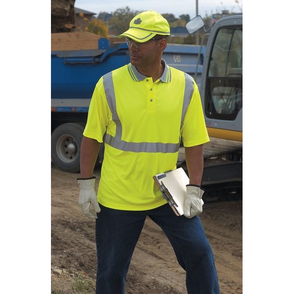 Ergodyne XL Polyester Polo Shirt, Lime - 21645