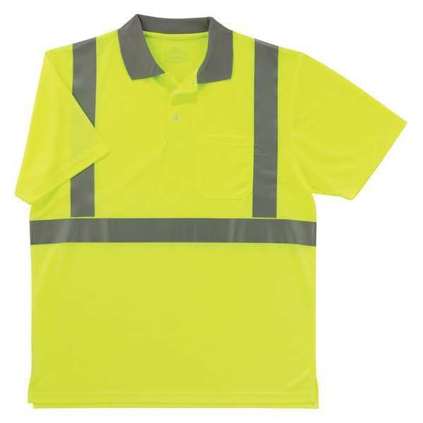 Ergodyne XL Polyester Polo Shirt, Lime - 21645