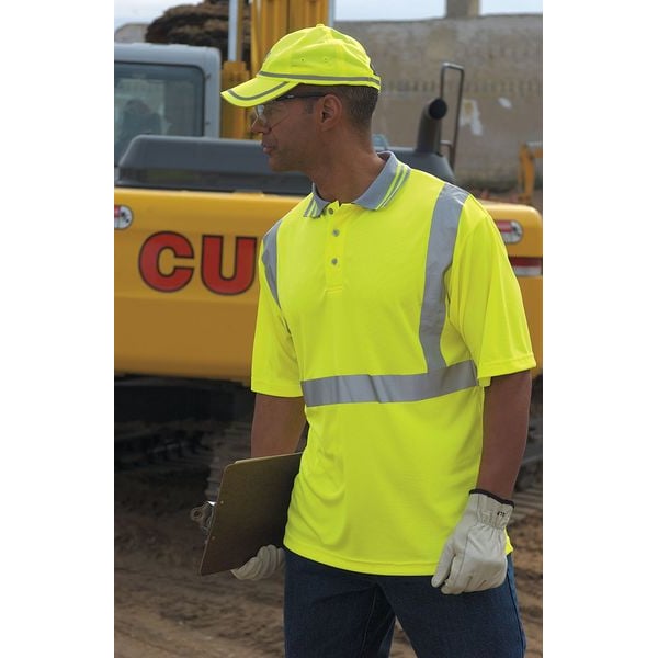 Ergodyne XL Polyester Polo Shirt, Lime - 21645