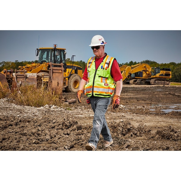 Milwaukee Tool Class 2 Surveyor's High Visibility Yellow Safety Vest - Large/X-Large - 48-73-5162
