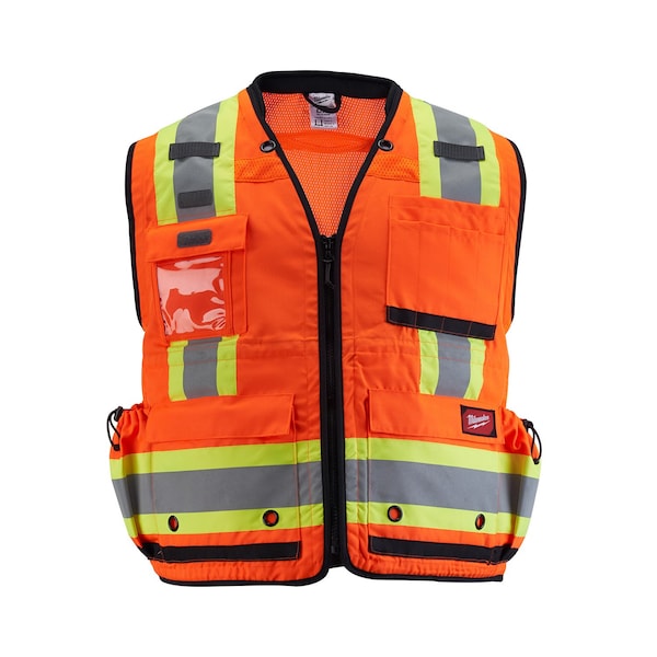 Milwaukee Tool Class 2 Surveyor's High Visibility Yellow Safety Vest - Large/X-Large - 48-73-5162