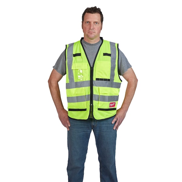 Milwaukee Tool Class 2 High Visibility Yellow Performance Safety Vest - L/XL - 48-73-5042