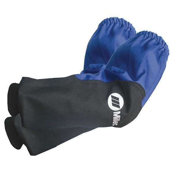 Miller Electric Flame Resistant Sleeve, Royal/Black Leather, Cotton - 231096