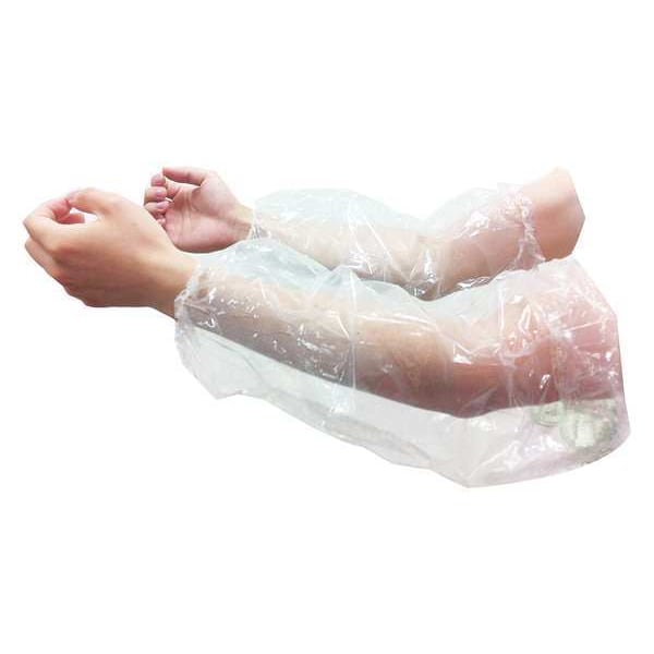 Condor Disposable Sleeve, Universal, Polyethylene, Elastic Cuff, Welded Seam, 100 PK - 4XUA1