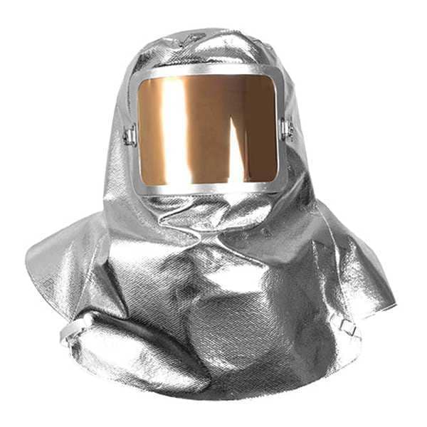 National Safety Apparel Hood, OPF/Para-Aramid ( 19 oz ), 19 oz, Silver, Universal - H58NLHG