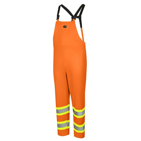 Pioneer Safety Rain Suit, Hi-Vis Orange, XL, Polyester|PVC, 0.18 mm Thick, Folds and zips into collar, Orange - V1080150U-XL