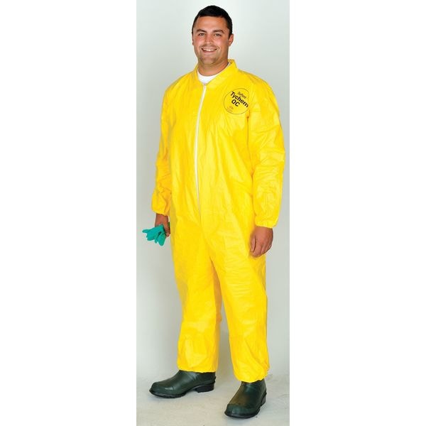 Dupont Chemcial Resistant Coverall, Collared, XL, Tychem(R) 2000, Zipper, Elastic Cuff, Elastic Ankle - QC125SYLXL001200