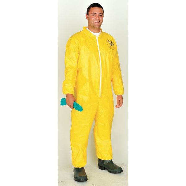 Dupont Chemcial Resistant Coverall, Collared, XL, Tychem(R) 2000, Zipper, Elastic Cuff, Elastic Ankle - QC125SYLXL001200