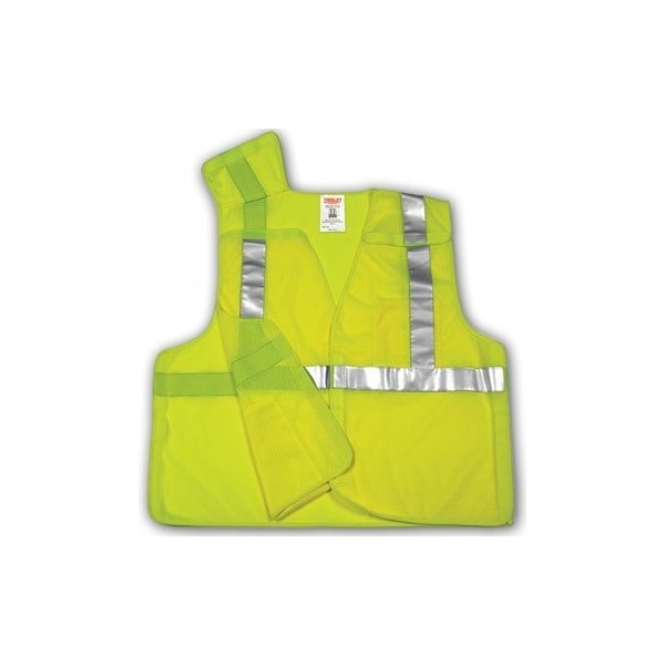 Tingley Hi-Vis Safety Vest L/XL Class 2 , Hook & Loop 2 Pockets - V70522.L-XL