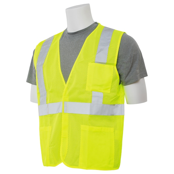 Deltaplus Vest with Pockets, Economy, Hi-Viz, Lime, 6X - 61636