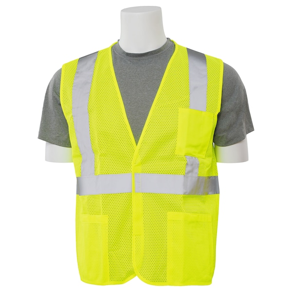 Deltaplus Vest with Pockets, Economy, Hi-Viz, Lime, 6X - 61636