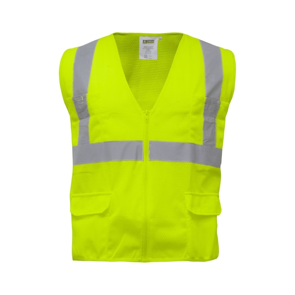 Refrigiwear Hivis Zipper Mesh Safety Vest Hv Lime XLg - 0198RHVLXLG