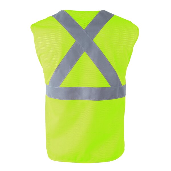 Refrigiwear Hivis Zipper Mesh Safety Vest Hv Lime XLg - 0198RHVLXLG