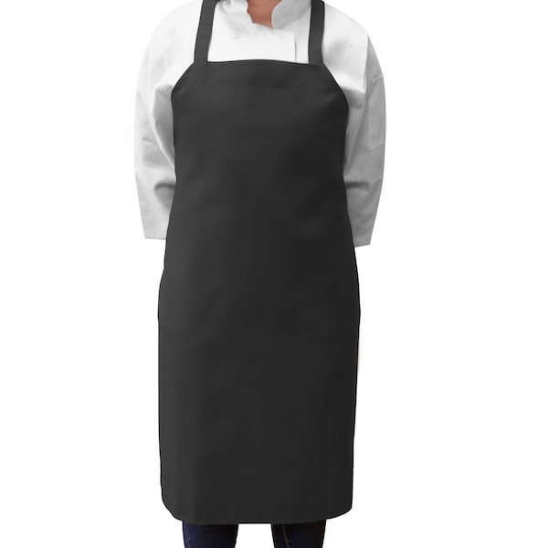 Monarch Brands Bib Spun Poly Aprons - Black, 12PK - P-APRN-B-SPUN