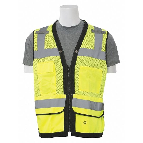 Deltaplus Safety Vest, Mesh, Surveyor, Hi-Viz, Lime, XL - 61233