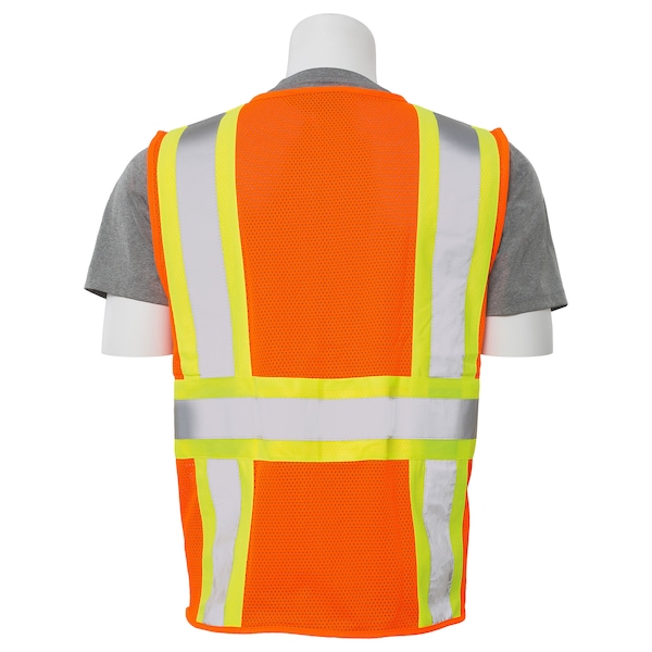 Deltaplus Vest, Hi-Viz, Orange, Contrasting Trim, XL, Standards: ANSI 107 Class 2 - 61765
