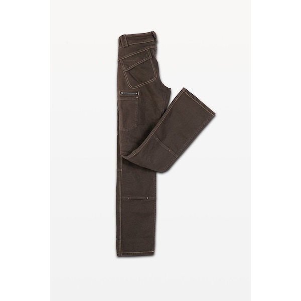 Dovetail Workwear Women's Day Construct Utility Pant, 12, Dark Brown Canvas, 99% cotton, 1% spandex - DWF18P3C-208-12X34