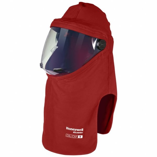 Salisbury Arc Flash Hood, 2 PPE CAT, 8 cal/sq cm, Polycarbonate Window, Red - FH8RG-PP