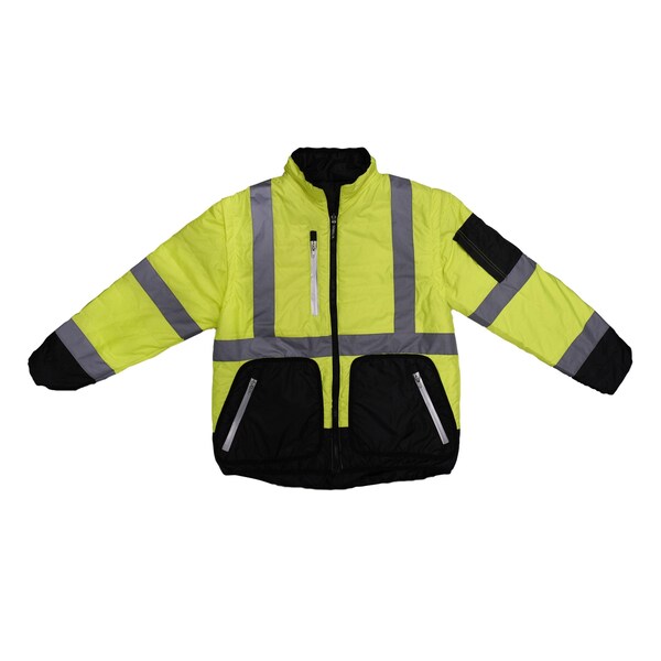 Radians Hi-Vis Reversible Jacket, 100% Polyester Light Weight Diamond Ripstop, Class Type R Class 3 2XL - SJ510-3ZGS-2X