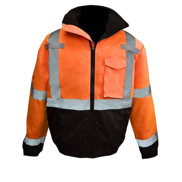 Radians Hi-Vis Bomber Jacket, Class Type R Class 3 Hi-Vis Orange / Black, M - SJ11QB-3ZOS-M