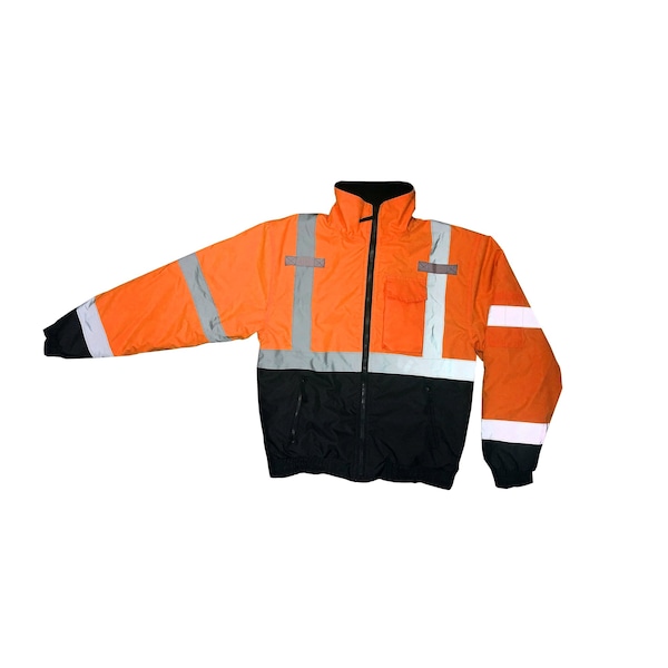 Radians Hi-Vis Bomber Jacket, Class Type R Class 3 Hi-Vis Orange / Black, M - SJ11QB-3ZOS-M