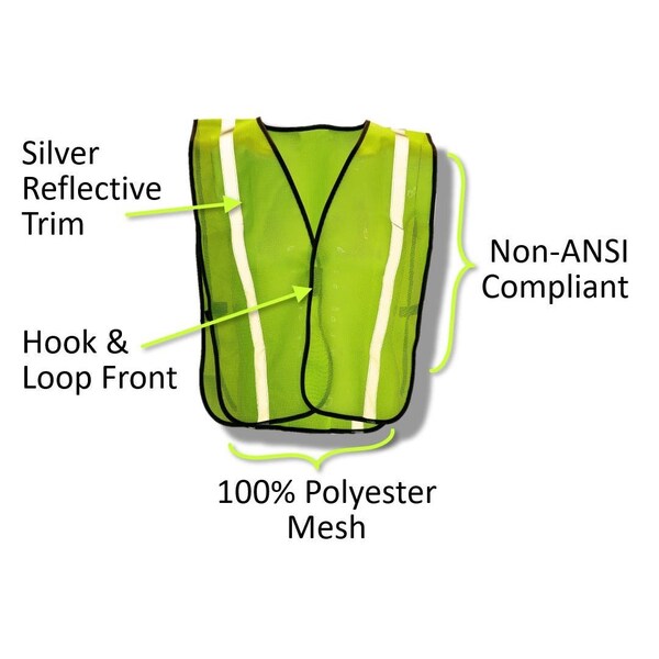 Magid Polyester Yellow Mesh Safety Vest With Silver Reflective Tape - CRV1430