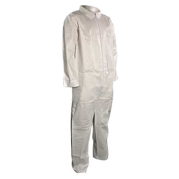 Cellucap Disposable Coverall, Collared, 2XL, Spunbonded Polypropylene, Zipper, Open Cuff, Open Ankle, 25 PK - 5702XX