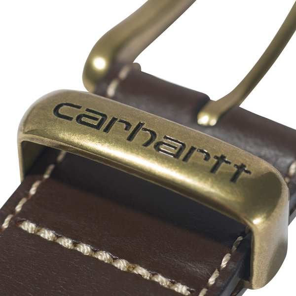 Carhartt Carhartt Debossed Metal Keeper Belt, Brown, Full Grain Bridle Leather, 56 in Length, 1 1/2 in Width - A000551120118