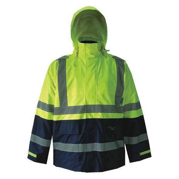 Viking 3-in-1 Tri-Zone Jacket, 300D TrilobalRipstop, Class 3 Type R, HI-Viz Green, XL - D6435JG-XL