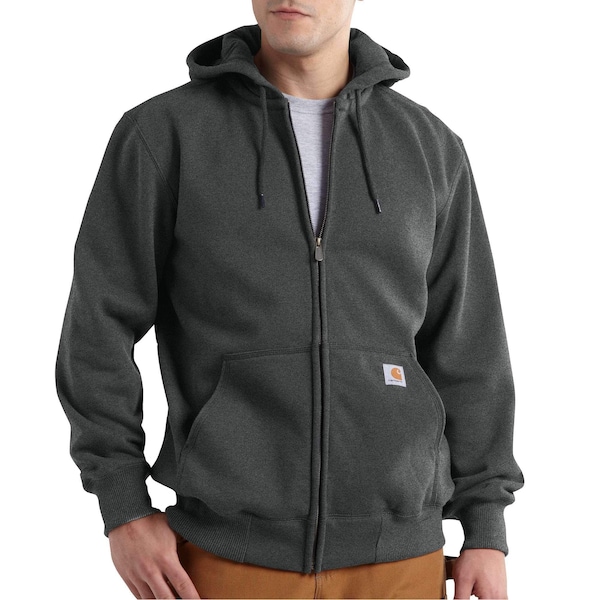 Carhartt Rain Defender Loose Fit Heavyweight Full-Zip Sweatshirt, Carbon Heather, Large, TLL - 100614-026LTLL
