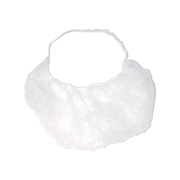 Kleen Chef Resili-Net Nylon Honeycomb 18" Beard Protectors, White (100-Pack) - BLSH-MS-BP-13W-A