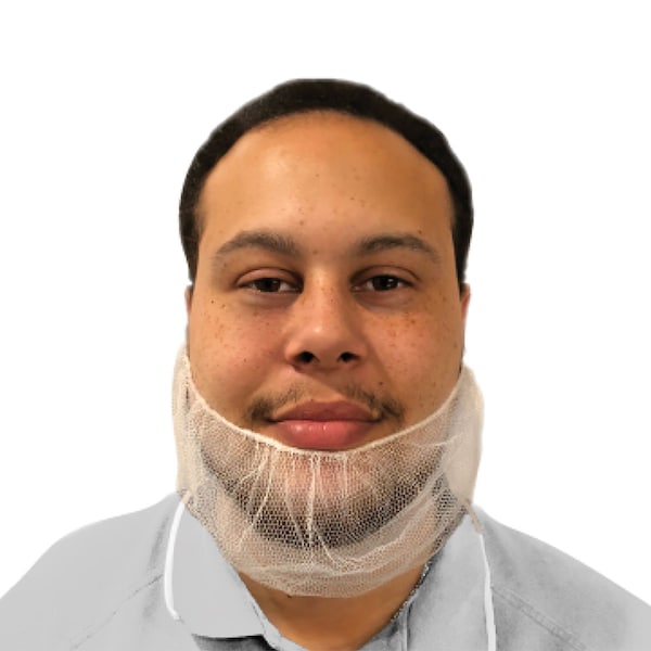 Kleen Chef Resili-Net Nylon Honeycomb 18" Beard Protectors, White (100-Pack) - BLSH-MS-BP-13W-A