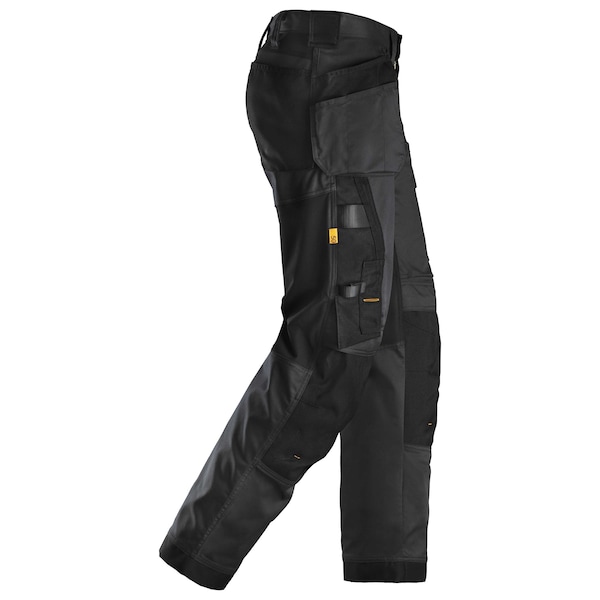 Snickers Workwear AllroundWork Stretch Loose Fit Work Pants + Holster Pockets (Black/Black) - 42/30 - U6251 0404 4230