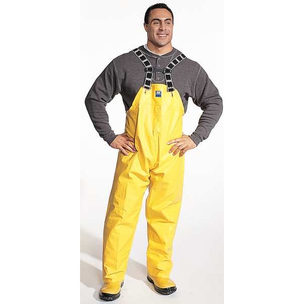 Helly Hansen Rain Bib Overall, Cotton/PVC, 32 in Inseam, 36 in to 38 in Waist, 0.45 mm Thickness, Green, L - 70500_490-L