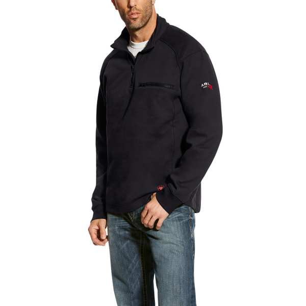 Ariat FR 1/4 Zip, 22 cal/sq cm, L, 10 oz Cotton, Zipper Closure - 10023985