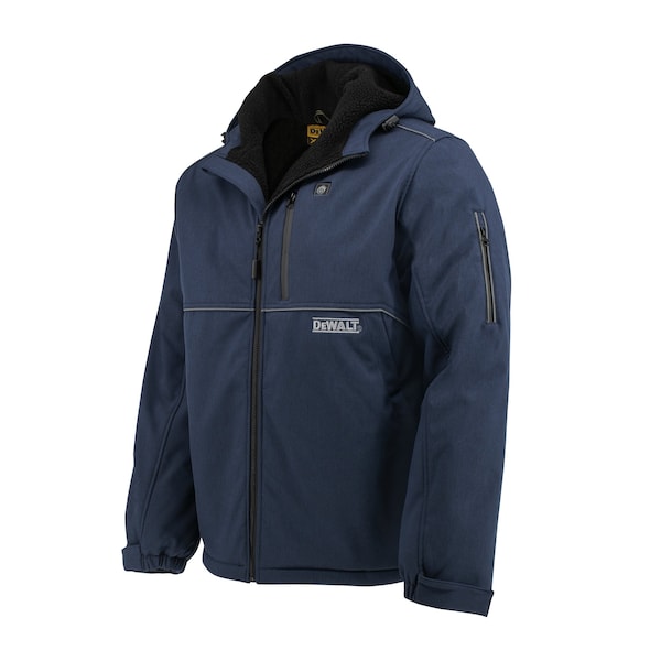 Dewalt Men's Heated Soft Shell Jacket with Sherpa Lining Kitted, Navy, Size L - DCHJ101D1-L