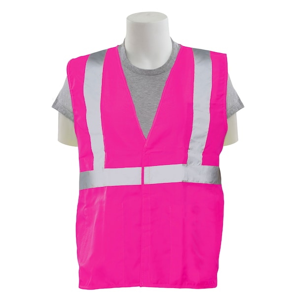 Deltaplus Safety Vest, Break-Away, Tricot, Non ANSI, S725, Hi-Viz Pink, LG - 62229