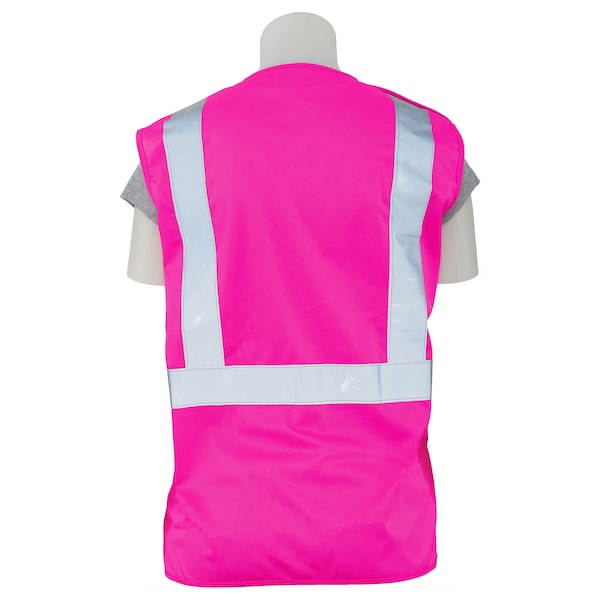 Deltaplus Safety Vest, Break-Away, Tricot, Non ANSI, S725, Hi-Viz Pink, LG - 62229