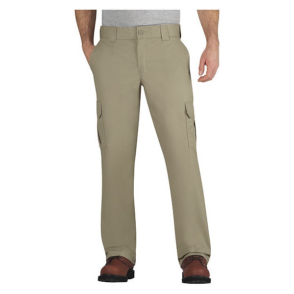 Dickies Men's Work Pants, 2XL/3XL, Tan, 65% Polyester/35% Cotton Twill - WP95DS 40 32