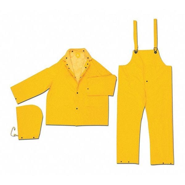 Mcr Safety Classic Plus .35Mm Pvc Poly Suit 3 P, S, PVC/Polyester, Yellow, S - 2403S