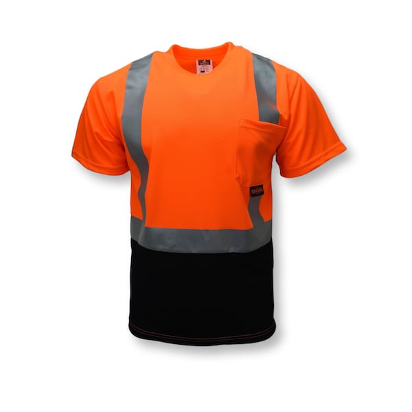 Radians Hi-Vis TpR/Cl2 SS Blk Bot T-Shirt-Org/Black-L - ST11B-2POS-L