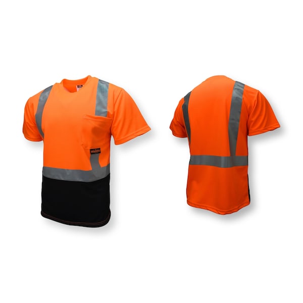 Radians Hi-Vis TpR/Cl2 SS Blk Bot T-Shirt-Org/Black-L - ST11B-2POS-L