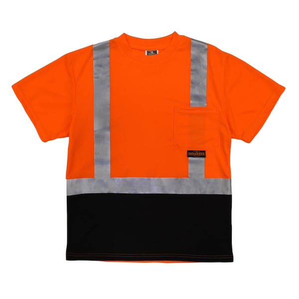 Radians Hi-Vis TpR/Cl2 SS Blk Bot T-Shirt-Org/Black-L - ST11B-2POS-L