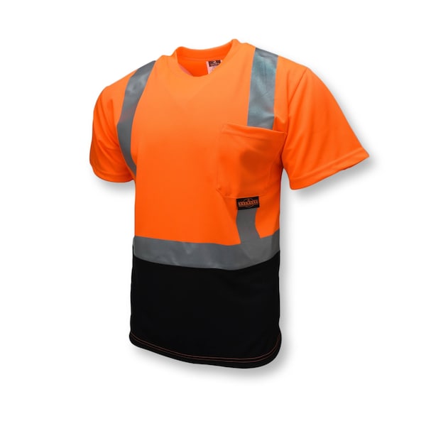 Radians Hi-Vis TpR/Cl2 SS Blk Bot T-Shirt-Org/Black-L - ST11B-2POS-L