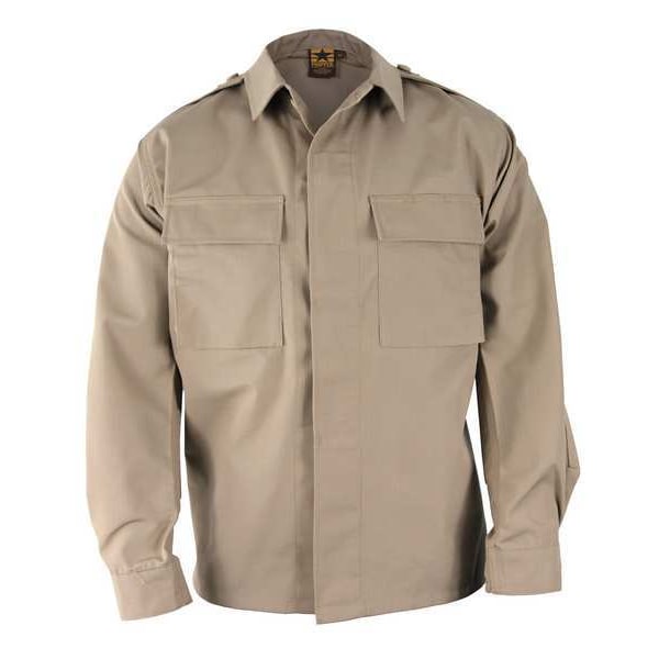 Propper Long Sleeve BDU Shirt, 35% Ripstop, 65% Poly Cotton, Button Closure, 2 Pocket(s), L - F545238250L2