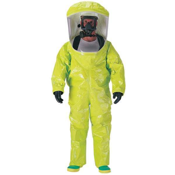 Dupont Encapsulated Suit, Training Suit, L, Tychem(R) 10000, Hook-and-Loop, Attached Glove Cuff - TK586TLYLG000100