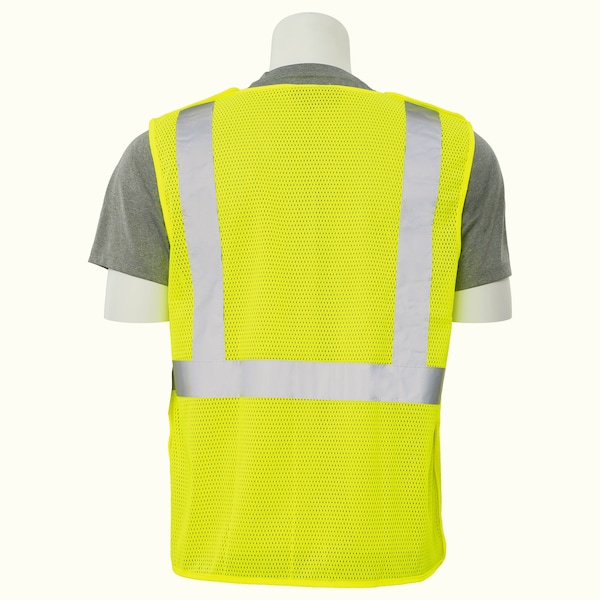 Deltaplus Safety Vest, Break Away, Mesh, Class 2, S320, Hi-Viz Lime, 2XL - 61103